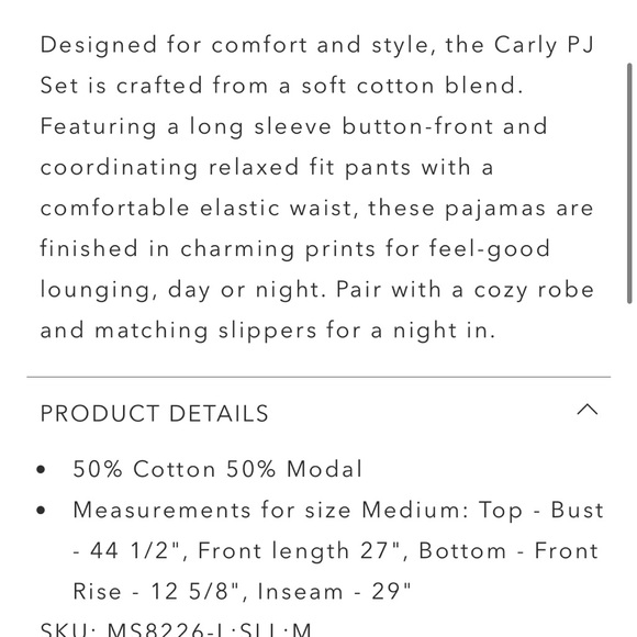 Johnny Was The Carly PJ set - Picture 4 of 5